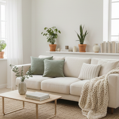 Happy 2026! Easy living room updates: Sage green and buttercream